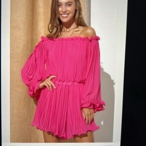 Pink Lilly Pink Off-Shoulder Romper